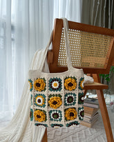 Crotched Sunflowers Retro Tote Bag