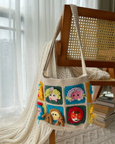 Handmade Crocheted ugly baby Crossbody Bag