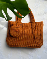 Vintage Solid Color Handmade Crochet Tote Bag