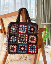 Hand Crochet Granny Square Tote Bag