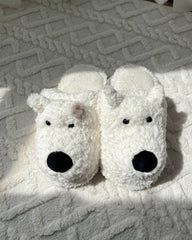 Cute Fluffy Comfy Westie Slippers