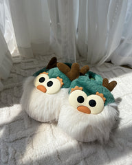 Cute Fluffy Cartoon Christmas Slipper