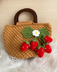 Handmade Crochet Strawberry Tote Bag