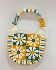 Handmade Crocheted Sunflower Shoulder Boho Bag