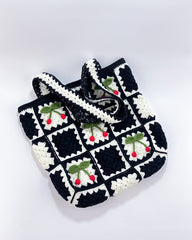 Handmade Crocheted Cherry Tote Bag