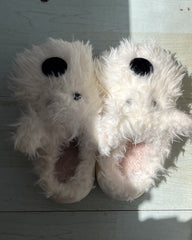 Handmade Fuzzy Westie Slippers