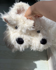 Handmade Fuzzy Westie Slippers