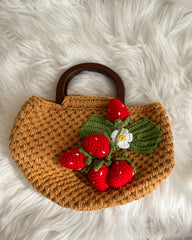 Handmade Crochet Strawberry Tote Bag