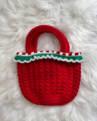 Handmade Crocheted Christmas Tree Small Handbag