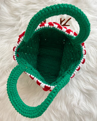 Handmade Crocheted Christmas Tree Small Handbag