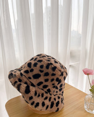 Leopard Print Plush Hat