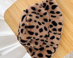 Leopard Print Plush Hat