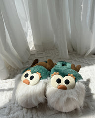 Cute Fluffy Cartoon Christmas Slipper