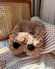 Brown Warm Fluffy Comfy Westie Slippers