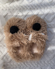 Brown Warm Fluffy Comfy Westie Slippers