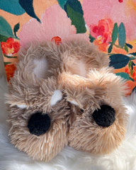 Brown Warm Fluffy Comfy Westie Slippers