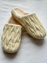 Ruched Vegan Leather Plush Winter Slipper