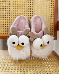 Cozy Big Eye Dragon Cartoon Fuzzy Slippers