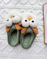 Cozy Big Eye Dragon Cartoon Fuzzy Slippers