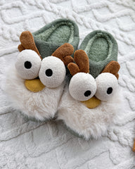 Cozy Big Eye Dragon Cartoon Fuzzy Slippers