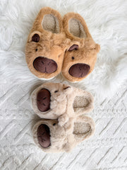 Cozy Capybara Cartoon Flurry Slippers