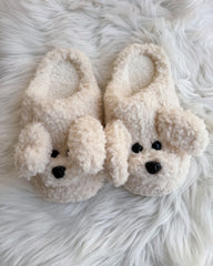 Cozy Teddy Dog Cartoon Fuzzy Slippers