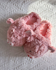 Cozy Pink Pig Cartoon Fuzzy Slippers