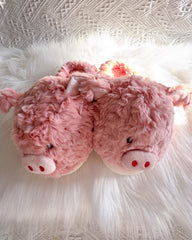 Cozy Pink Pig Cartoon Fuzzy Slippers