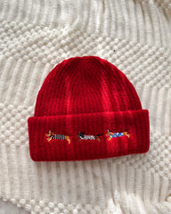 Cute Embroidered Dachshund Knit Beanie Hat