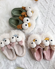 Cozy Big Eye Dragon Cartoon Fuzzy Slippers