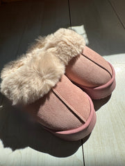 Handmade Women's Thick-Soled Suede Furry Slippers