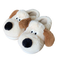 Women Cute Furry Dog Cartoon House Slippers